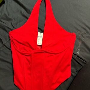 Windsor Red Halter Bodysuit